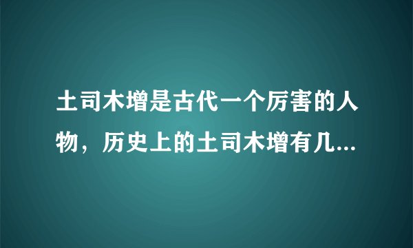 土司木增是古代一个厉害的人物，历史上的土司木增有几个孩子？