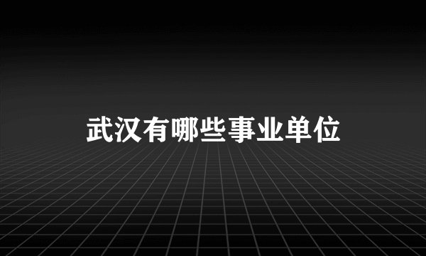 武汉有哪些事业单位