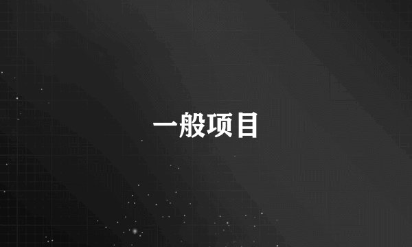 一般项目