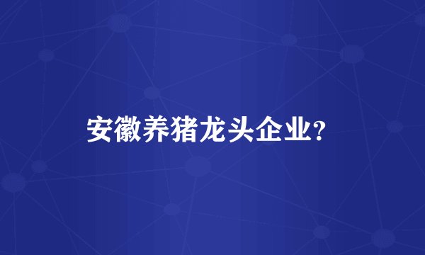 安徽养猪龙头企业?