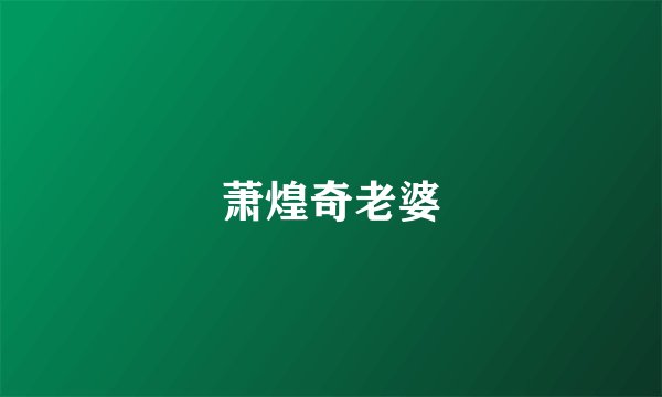 萧煌奇老婆