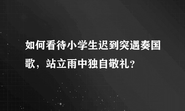 如何看待小学生迟到突遇奏国歌，站立雨中独自敬礼？
