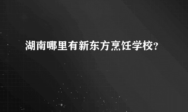 湖南哪里有新东方烹饪学校？