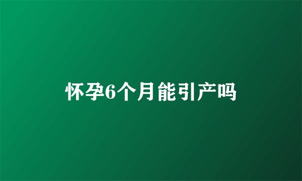 怀孕6个月能引产吗