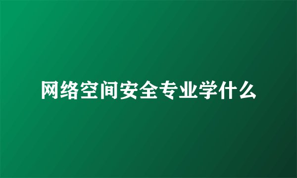 网络空间安全专业学什么