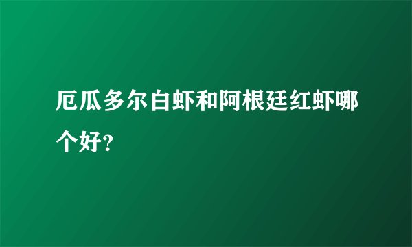 厄瓜多尔白虾和阿根廷红虾哪个好？