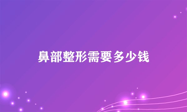 鼻部整形需要多少钱