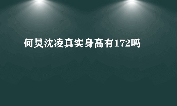 何炅沈凌真实身高有172吗