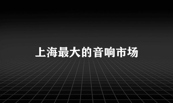 上海最大的音响市场