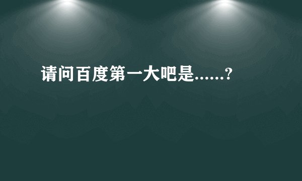 请问百度第一大吧是......?