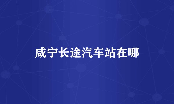 咸宁长途汽车站在哪