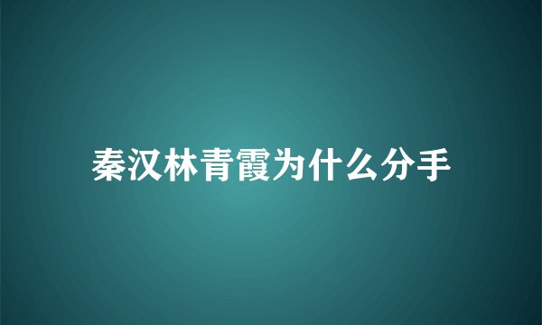 秦汉林青霞为什么分手