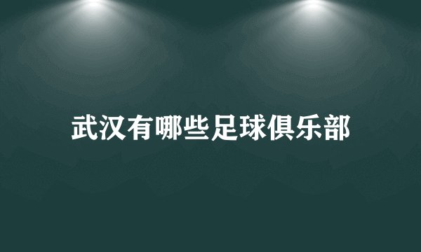武汉有哪些足球俱乐部
