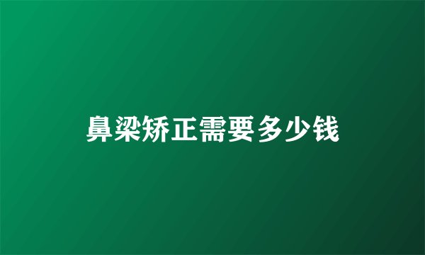 鼻梁矫正需要多少钱