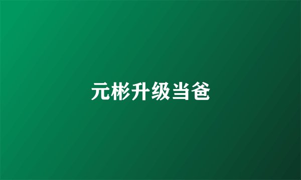 元彬升级当爸