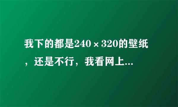 我下的都是240×320的壁纸，还是不行，我看网上的图片后面写着“240×320”还写着多少K，和那个有关系吗？