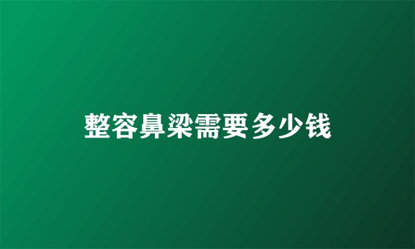 整容鼻梁需要多少钱
