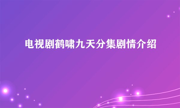 电视剧鹤啸九天分集剧情介绍