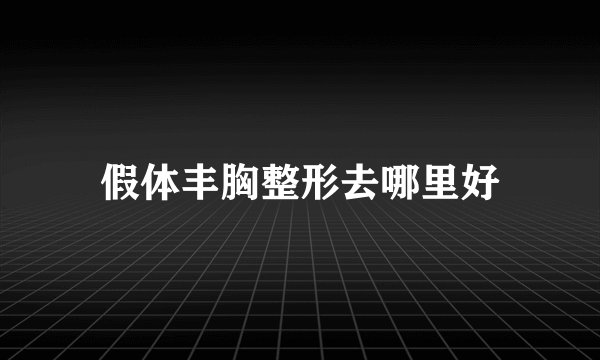 假体丰胸整形去哪里好