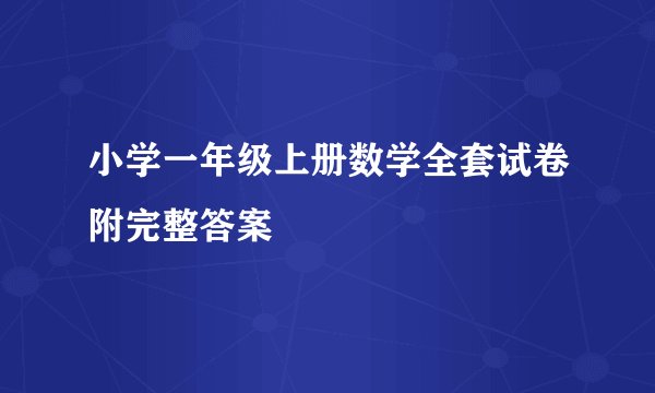 小学一年级上册数学全套试卷附完整答案