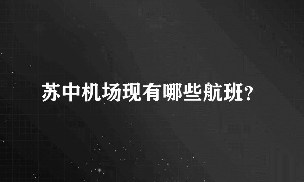 苏中机场现有哪些航班？