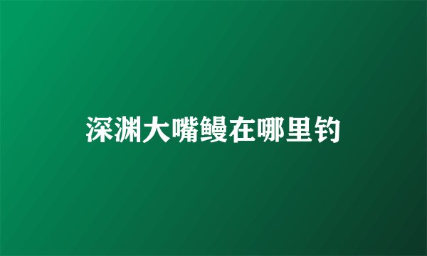 深渊大嘴鳗在哪里钓