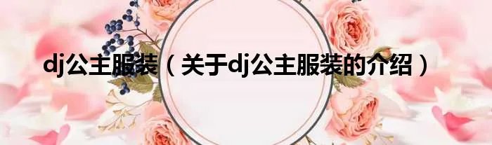 dj公主服装（关于dj公主服装的介绍）