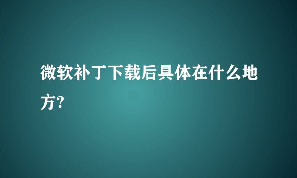 微软补丁下载后具体在什么地方?
