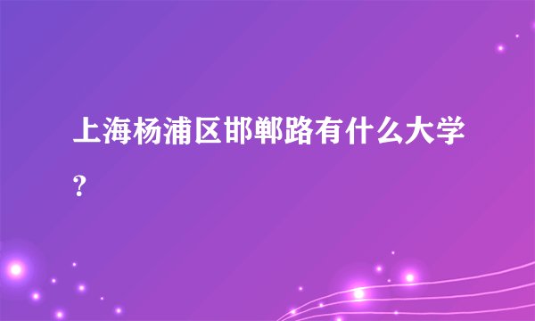 上海杨浦区邯郸路有什么大学？