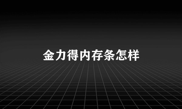 金力得内存条怎样