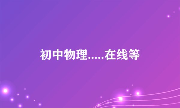 初中物理.....在线等