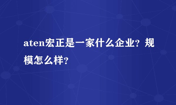 aten宏正是一家什么企业？规模怎么样？