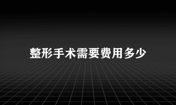 整形手术需要费用多少