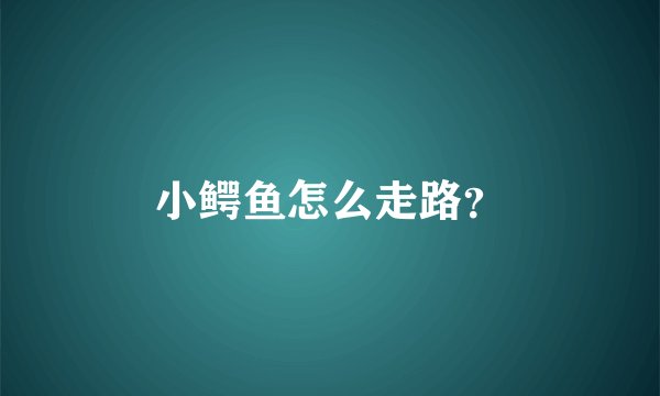 小鳄鱼怎么走路?
