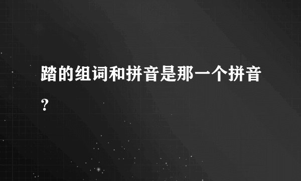 踏的组词和拼音是那一个拼音？
