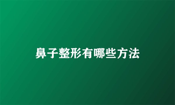 鼻子整形有哪些方法