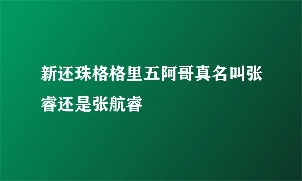 新还珠格格里五阿哥真名叫张睿还是张航睿