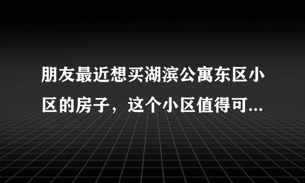 朋友最近想买湖滨公寓东区小区的房子，这个小区值得可以买吗？有什么需要注意的吗？