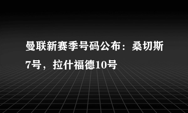 曼联新赛季号码公布:桑切斯7号,拉什福德10号