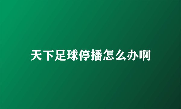 天下足球停播怎么办啊