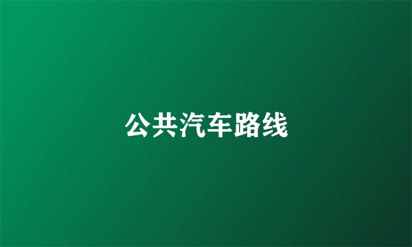 公共汽车路线