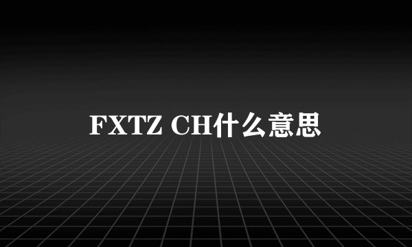 FXTZ CH什么意思
