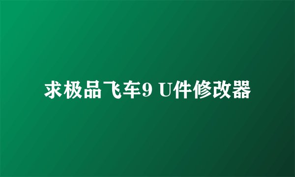 求极品飞车9 U件修改器