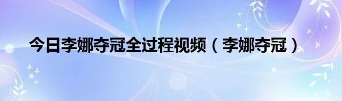 今日李娜夺冠全过程视频(李娜夺冠)