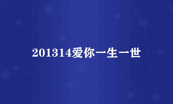 201314爱你一生一世