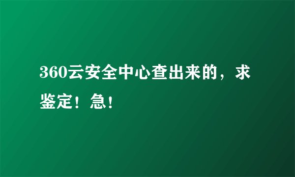 360云安全中心查出来的，求鉴定！急！
