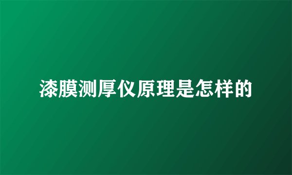 漆膜测厚仪原理是怎样的