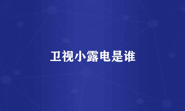卫视小露电是谁