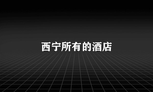 西宁所有的酒店