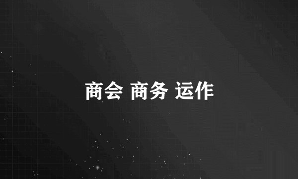 商会 商务 运作
